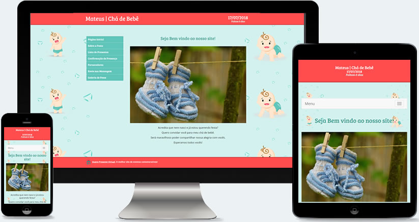 Site de Chá de Bebê Virtual